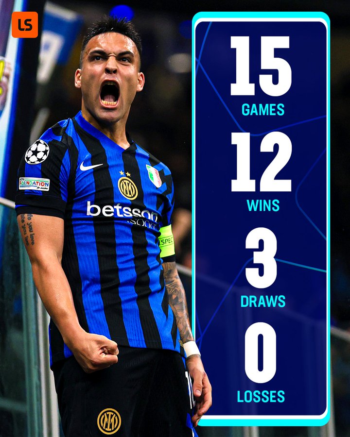 关于国际米兰客场战平，保持联赛不败纪录的信息